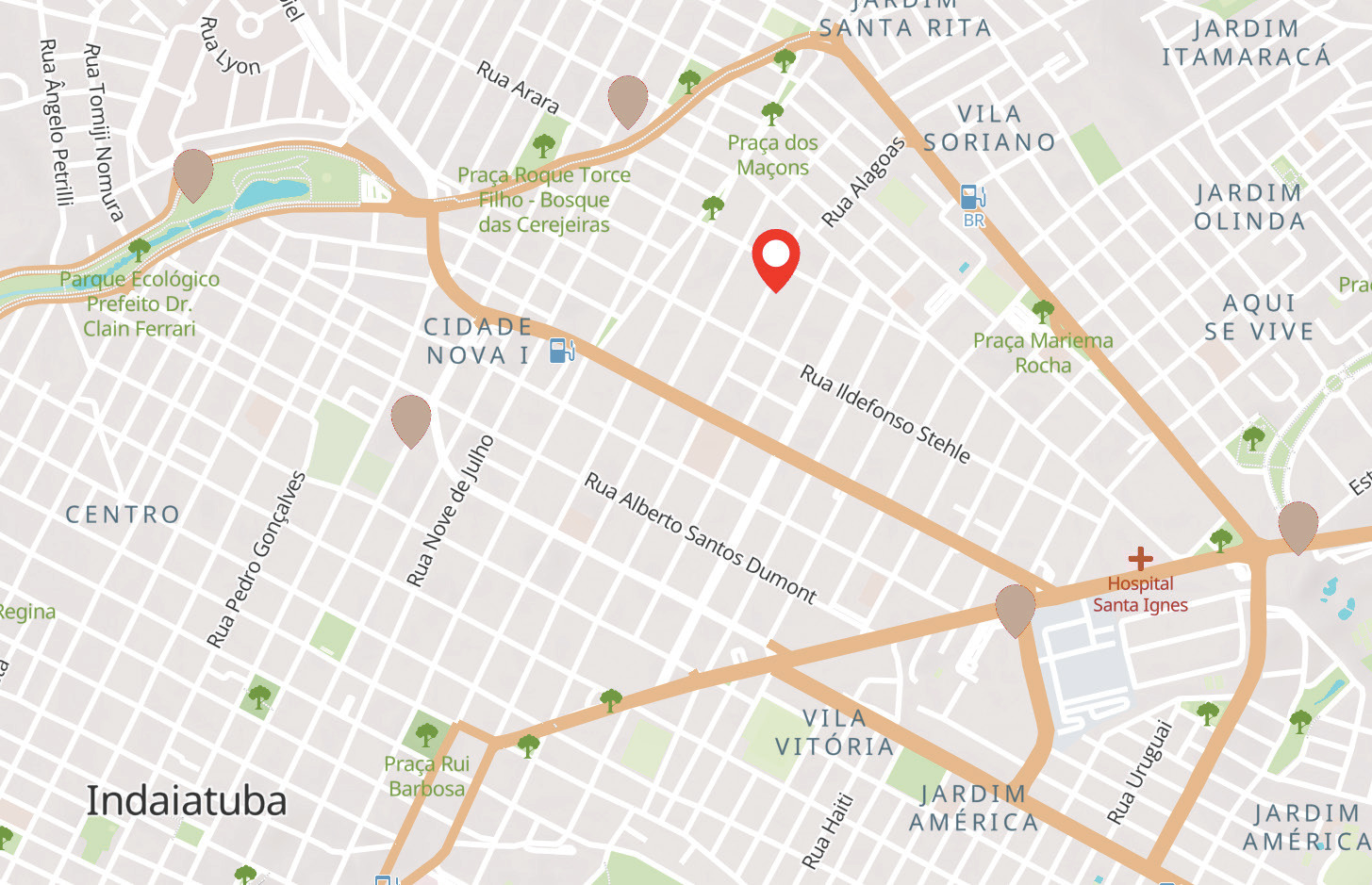 Mapa da localização do Lina Residence em Indaiatuba